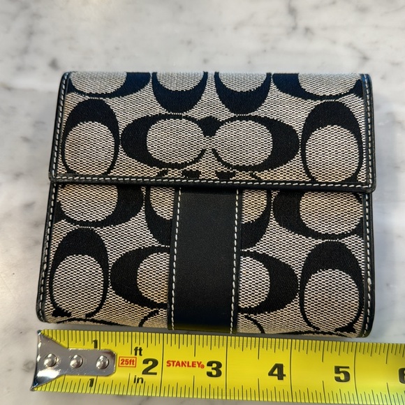 Coach canvas and leather wallet. Brown and tan Coach fabric w/brown leather - Picture 8 of 9